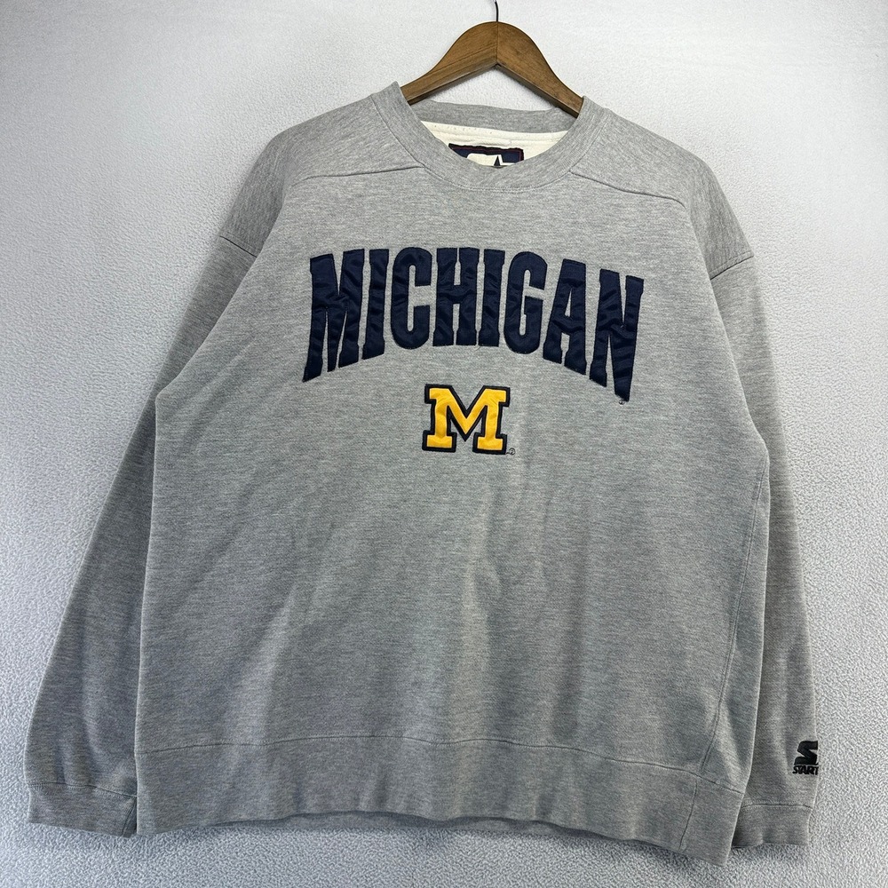 Vintage University Of Michigan sweatshirt Men's Large Gray Crewneck Starter 90s